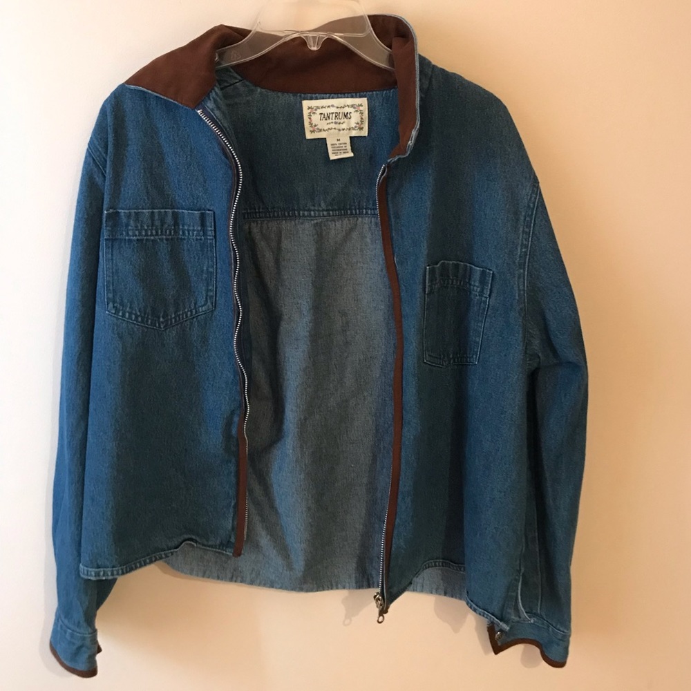 Tantrums blue jean jacket with a zipper